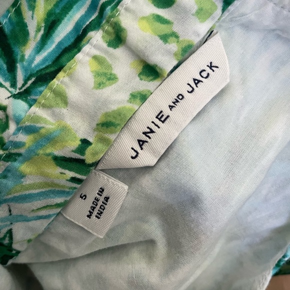 Janie & Jack Tropical Green Floral Dress Size 5 Girls Vacation Cruise Beach - Picture 6 of 8